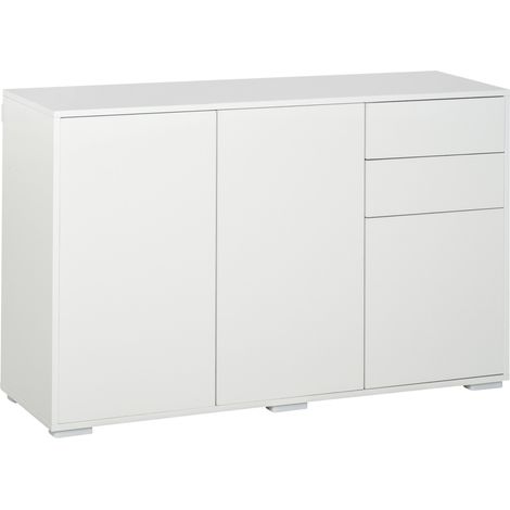 Aparador blanco con 2 cajones y 3 puertas 117x36x74 cm HOMVRA (1/5)