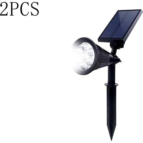 Lampes solaires d'extérieur, appliques murales pour jardin et allée, lot de 2, blanches (1/4)
