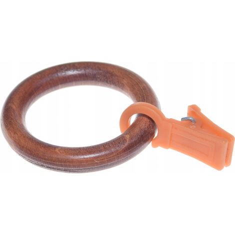 Anneaux en bois avec pince pour tringle à rideaux en bois, AULNE 20 pièces. (1/5)