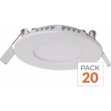 Spot LED Encastrable Rond BLANC 12W (Pack de 20) - Blanc Neutre 4000K - 5500K - SILAMP