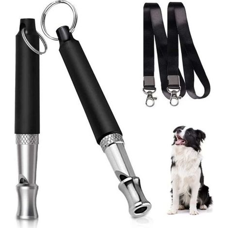 Dog Whistle, 2 Adjustable Dog Whistles for Recall, Ultrasonic Dog Whistle with Lanyard, Dog Training Whistle (1/4)