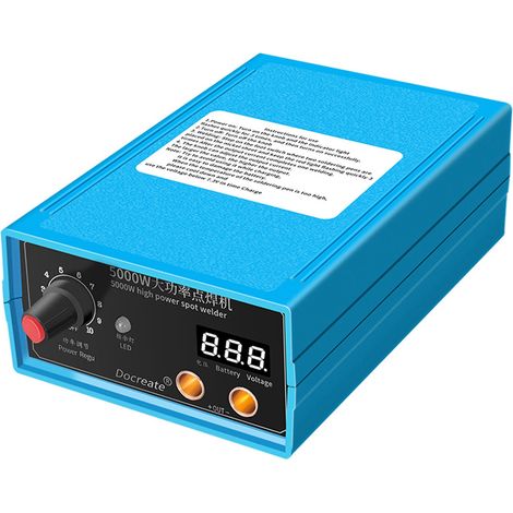 Machine de soudage par points portable 5000 W : soudeuse multifonction portable haute puissance pour batteries de téléphone, équipée d'une pédale, pour tôles de nickel de 0,1 à 0,15 mm (1/5)