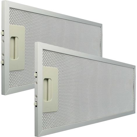 Ortviai Lot de 2 Filtres à Graisse Métalliques 39,9 x 18,2 cm - Grille de Hotte Aspirante en Aluminium - Filtre de Rechange Universel Lavable - Épaisseur 9mm - Argent (1/5)