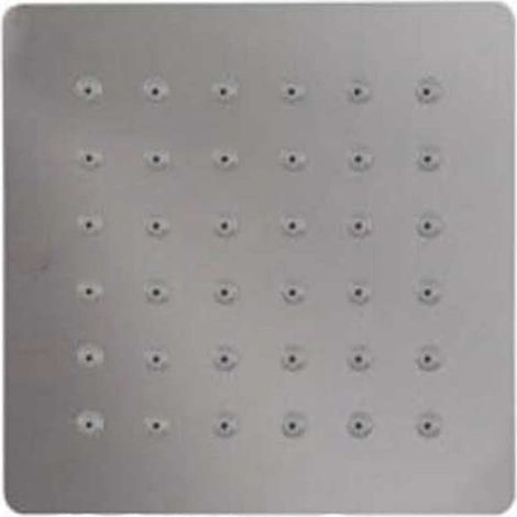 Soffione per doccia da bagno quadrato 10x10cm effetto pioggia cromato in termoplastica (1/2)