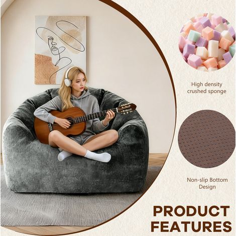 Fauteuil Poire Ergonomique Forme Ronde Shimmer Bear Paw pour Détente à Domicile (1/5)