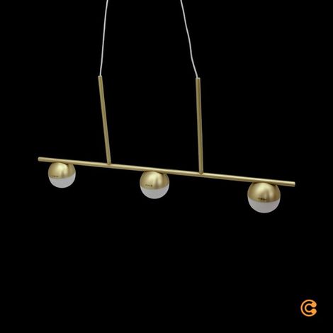 [GEBRAUCHT] B-Ware Nordlux Pendelleuchte Hängelampe Contina G9 LED Messing Glas matt 3-flammig (1/2)