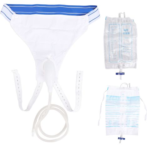 Homme collecteur d'urine silicone anti-fuite, poche de drainage portable, cathéter urinaire pour personnes âgées, usage quotidien, lavable et réutilisable (1/5)