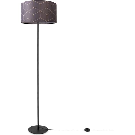 Paco Home Lampadaire Salon Moderne E27 Lampe De Lecture Pied RÃ©tro Abat-Jour Design 1 (Ø38 cm), Lampadaire à un pied - Noir