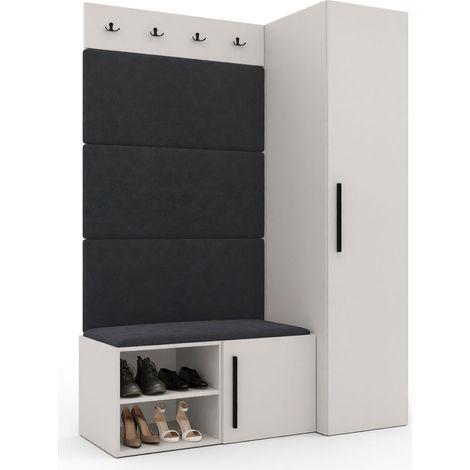 Conjunto para recibidor Nitos II, Polo 897, 191x124x50cm, Aglomerado laminado, Tapiz, Colocada, Montada en la pared (1/5)
