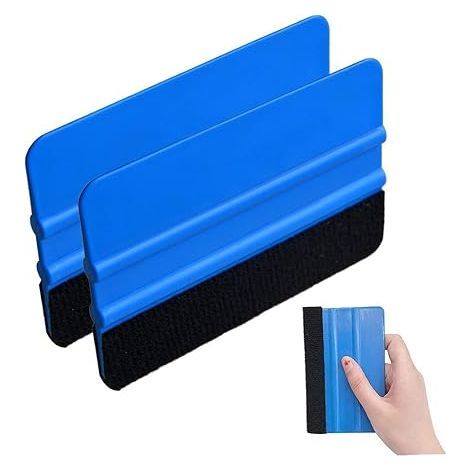 Grattoirs en plastique autocollants 2 pièces, feuille de vinyle souple, outil de teinture, grattoirs en feutre doux (2 pièces) (1/5)