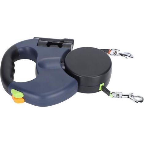 Laisse rétractable pour chien - AYNEFY - Double laisse - Nylon réfléchissant - 3m - 360° rotation (1/4)