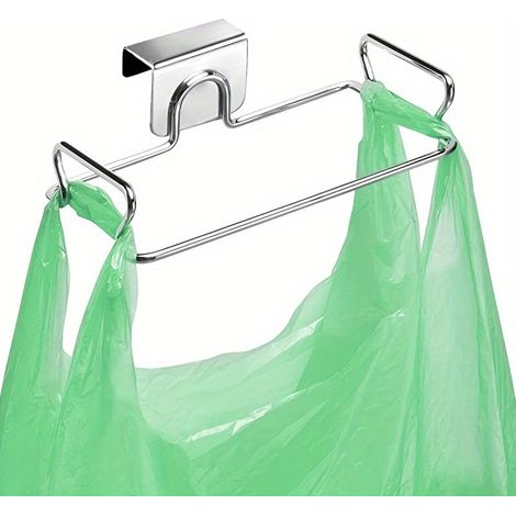 Crochet pour poubelle de cuisine en acier inoxydable, support de rangement pour porte de placard, fixation pour placard (1/5)