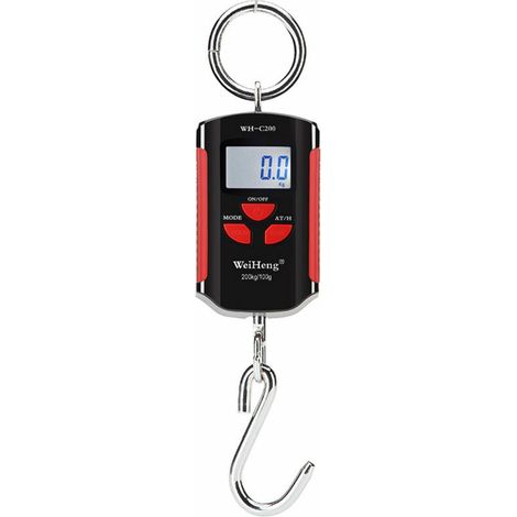 Balance de grue électronique portable, balance à bagages, plage de mesure précise 200 kg/100 g crochet en acier inoxydable audacieux, cadre rouge - cadre rouge