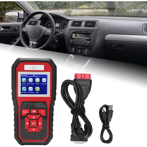 KW850 OBD2 EOBD Kfz-Diagnosegerät Fehlercode-Scanner Fahrzeugtestgerät (Schwarz und Rot) (1/5)
