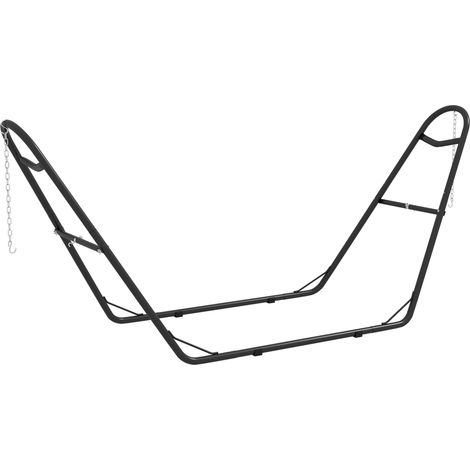 Support de Hamac 2 personnes Métal Portable Réglable pour Hamacs 2.75-4.3m Noir