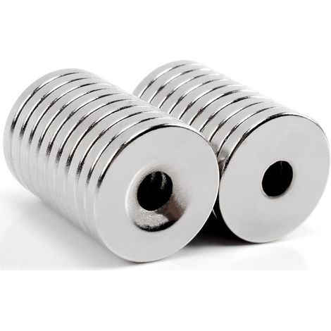 Aimant néodyme de 5 mm avec trou de 25 x 3 mm, aimant puissant pour loisirs créatifs, aimant de réfrigérateur à faire soi-même, aimant rond avec trou (1/5)
