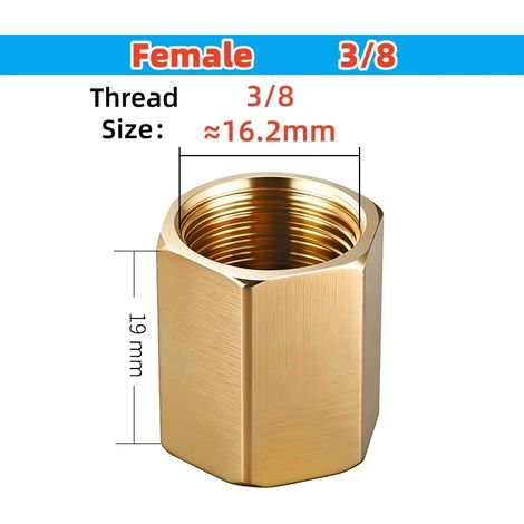 (3I8 (1PCS)) Raccord de tuyauterie en laiton, tuyau en cuivre, manchon hexagonal, coupleur, connecteur rapide, filetage femelle 1", réducteur pour eau, carburant et gaz (1/5)