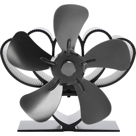 Ventilateur à convection thermique pour poêle – aluminium durable, silencieux, pour cheminée et camping (noir, 468 g) (1/4)