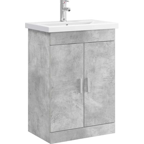 Ensemble de mobilier de salle de bain Gris béton vidaXL (1/5)