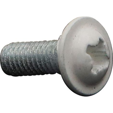 Vis Poelier Pozi M6X16 Acier zingué RAL9010 blanc pur-1 pièce