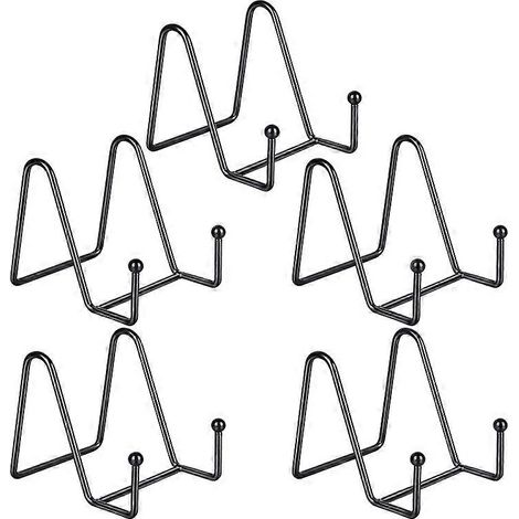 Lot de 5 présentoirs en métal noir, chevalets pour assiettes, supports pour photos, décoratifs (1/5)
