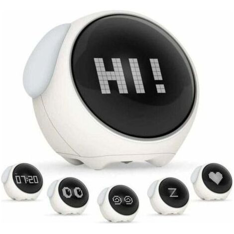 Sveglia per bambini , sveglia, sveglia digitale ricaricabile, sveglia per bambini con emoji carini, orologio per bambini con luce notturna a controllo vocale (1/4)