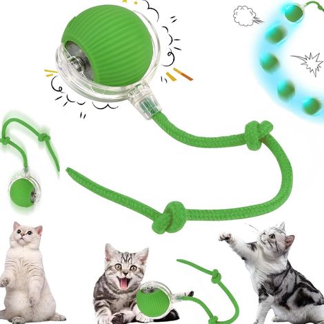 Palla elettrica per gatti - Giocattolo interattivo per gatti - Palla intelligente autorotante - Ricaricabile - Giocattolo per animali domestici - Rotola velocemente sul tappeto - Per giocare in casa - (1/5)