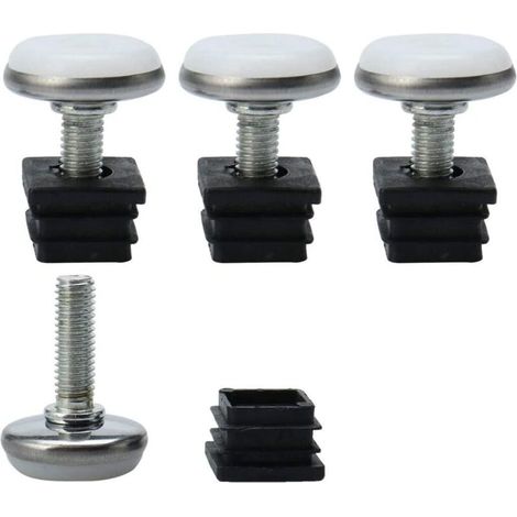4Pcs Pieds de meuble Réglables Pied Nivellement Patin Jambe Pied Table Chaise 20 x 20mm Carré Tube Insert (1/5)