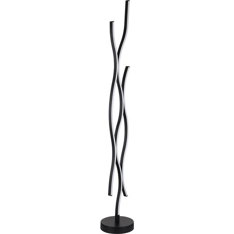 Globo – Lampadaire LED noir en métal – Hauteur 135 cm – Ø 20 cm – Dimmable avec source lumineuse – Flux lumineux 1330 lm – Température 3000 K (1/5)