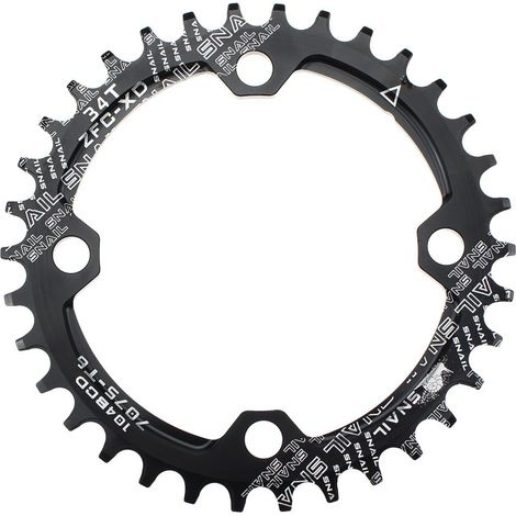 Plateau 34 dents, entraxe 104 mm, mono-plateau pour vélo de route, VTT et BMX, compatible 9, 10 et 11 vitesses. (1/4)