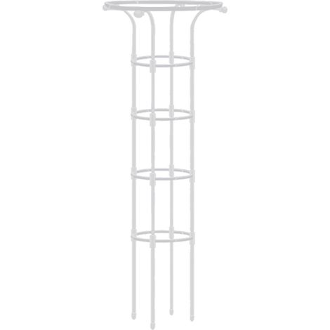 Enrejado flexible para plantas trepadoras – enrejado de jardín con aro superior – estructura de tubo metálico recubierto de plástico (125/155 cm, negro/blanco) – kit de montaje sin herramientas (1/5)