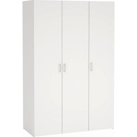 Armadio Con 3 Ante Battenti Multiuso Design Moderno Salvaspazio Funzionale Ampio Vano Con Barra Appendiabiti E Ripiani Armadietto Camera Da Letto Lavanderia Ingresso 115.8 x 49.52 x 175.4 Cm Bianco