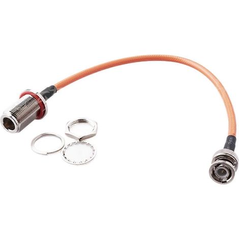 BNC-Stecker auf N-Buchse, doppelt geschirmtes Koaxialkabel BNCJ-NKY, versilbert, 15 cm (1/5)