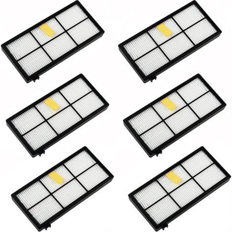 Kit di accessori con filtri di ricambio da 6 pezzi per iRobot Roomba serie 800 900 850 860 861 866 870 880 890 900 960 980 981 985 - Crezuo