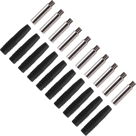 10 coupleurs de fiches bananes isolées de 2 mm avec capuchons de protection, adaptés aux équipements de test, noirs. (1/5)