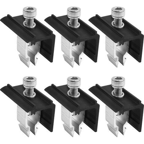 6-teiliges Solarmodul-Montageset, Dachmontagehalterung für Solarmodule, Solarmodul-Montageclips für Flach- und Trapezdächer (1/5)