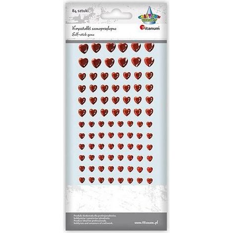 Cristales autoadhesivos en forma de corazón, surtido de tamaños.