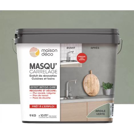 Enduit de rénovation Maison Déco Masq'Carrelage et Murs Argile verte