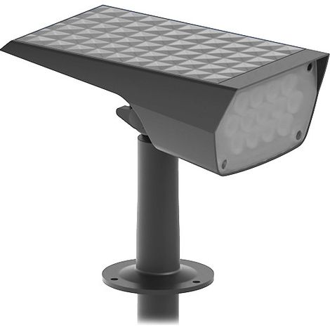 SOLARIS PROJECTEUR PIQUET 480MM 2W 3000K SOLAIRE CARRE NOIR MIIDEX LIGHTING 100813 (1/2)