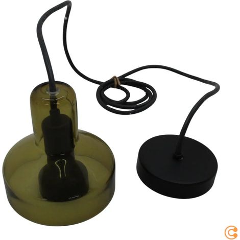 [NEUWERTIG] B-Ware Pendelleuchte Hängelampe Stablight Lampe Gu10 Led Glas Metall Grün Amber ø13,5cm