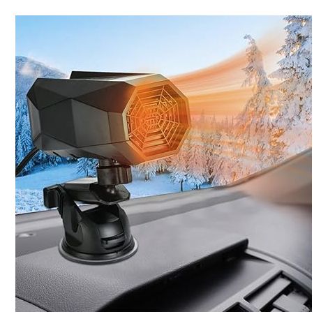 12V 150W Auto-Windschutzscheibenentfeuchter, 2-in-1 tragbarer Auto-Heizlüfter mit 360°-Schwenkfunktion, Auto-Heiz- und Entfroster mit Zigarettenanzünderanschluss