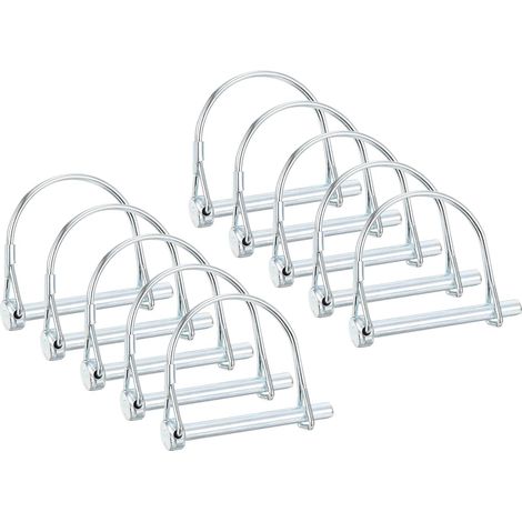 Goupille D'Attelage Pour Remorques 1/4"x2-3/8", Goupille De Sécurité À Verrou En Fil Pour Remorques Attelages De Pelouse Tracteur De, Argent (6.3x60mm) (1/5)