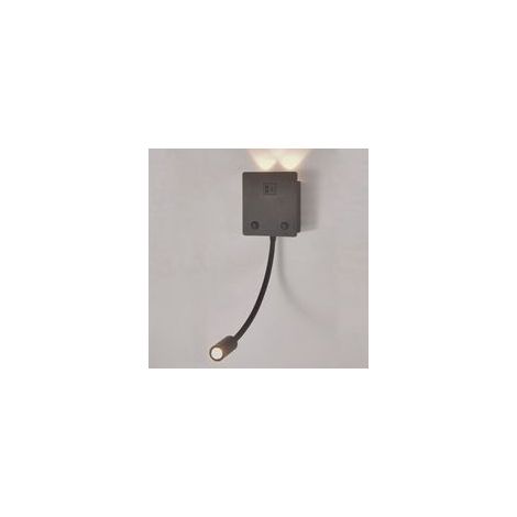 Aplique de pared LED giratorio con puerto USB, lámpara de lectura e interruptor, ideal para dormitorios y habitaciones de hotel.