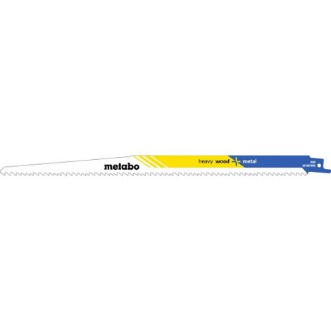 Metabo 631987000 Blister de 5 hojas de sierra de sable Madera con clavos Plástico Triscado Fresado BiM 300x1,25 mm
