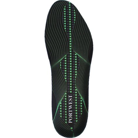 Semelles Gel Avec Voûte Plantaire - S - Noir/vert - Portwest