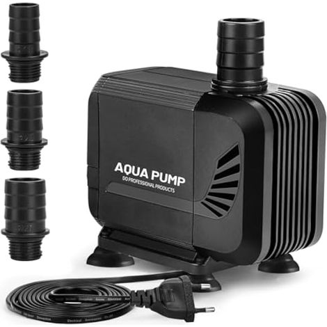 Pompe à eau submersible 3000 L/h 40 W ultra silencieuse avec 3 buses (19 mm/22 mm/25 mm) pour aquarium, bassin et fontaine (1/5)