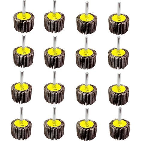 Lot de 20 pièces Roue Abrasive 30X25x6mm Grain 80 Disque a lamelle pour Brosse Poncage Perceuse Accessoires Polissage Bois Metal (1/5)
