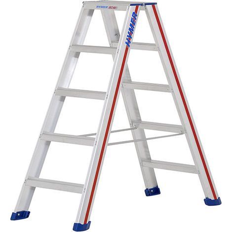Scaletta doppia 2x7 gradini - Altezza mass. di lavoro 3,1m - 6024/2x7 (1/5)