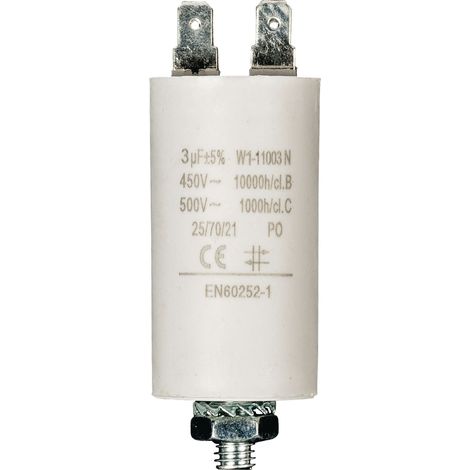 Kapacitor 450V + Erde 3.0uf / 450 v + Aarde