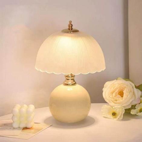 Lampe de table champignon de style crème, lumière USB tricolore + gradation continue, veilleuse d'ambiance pour table de chevet de chambre à coucher (1/5)